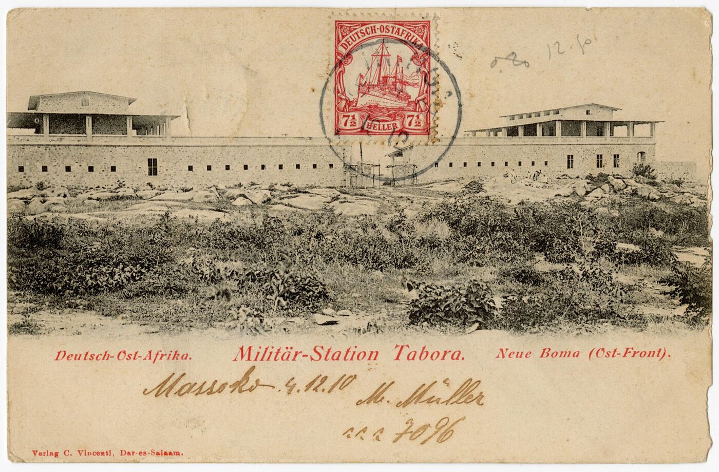The German military station at Tabora, postcard, 1910. Wikimedia Commons.